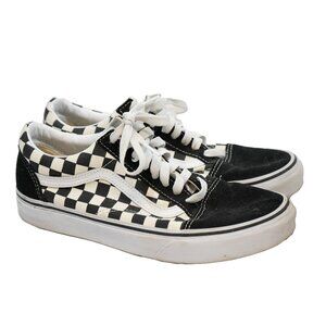 Vans Checker Low Sneakers Punk Retro 80s 90s Black White Lace Up Skater Shoe